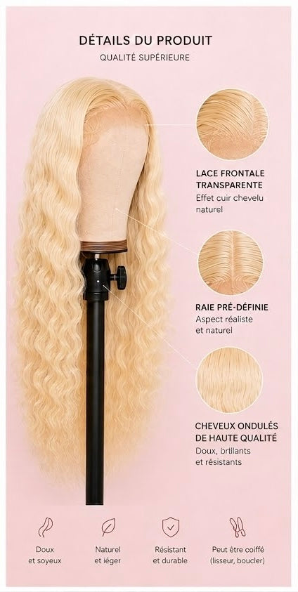 Perruque Blonde Ondulée