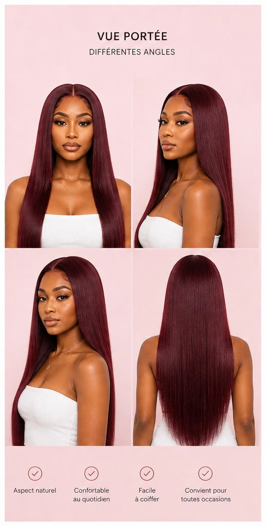 Perruque Bordeaux Lisse
