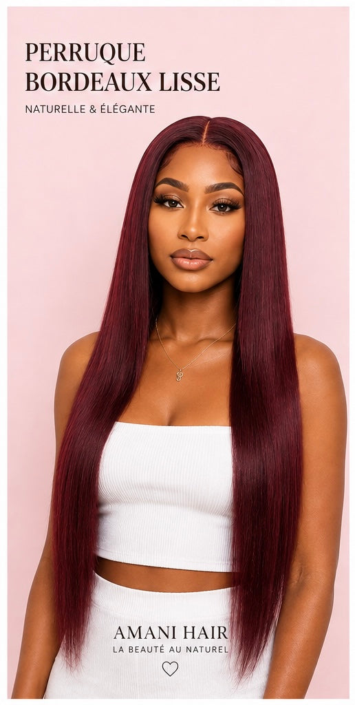 Perruque Bordeaux Lisse