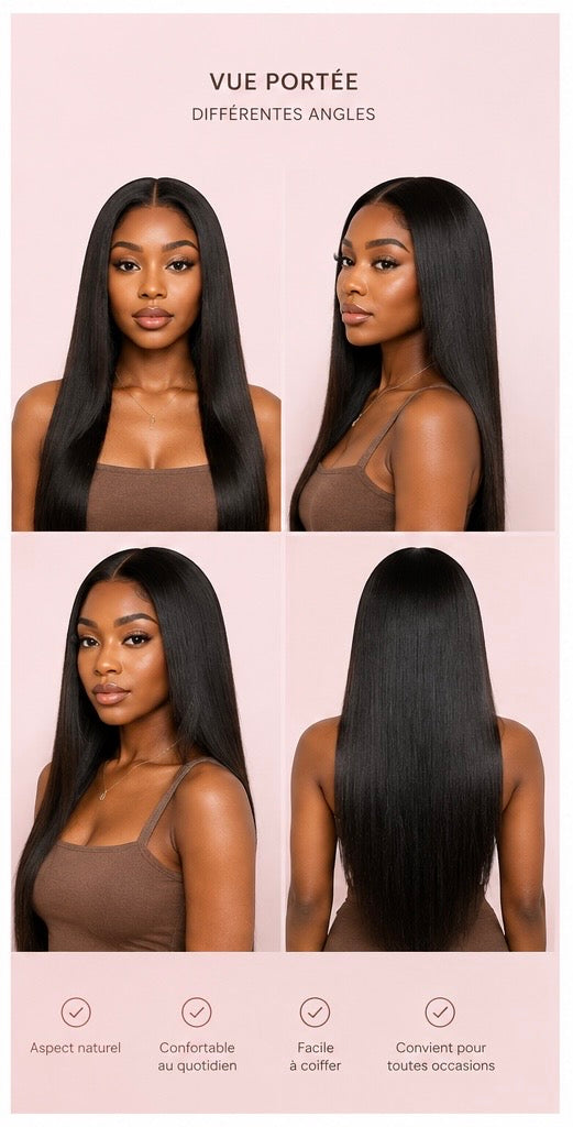 Perruque Noire Lisse